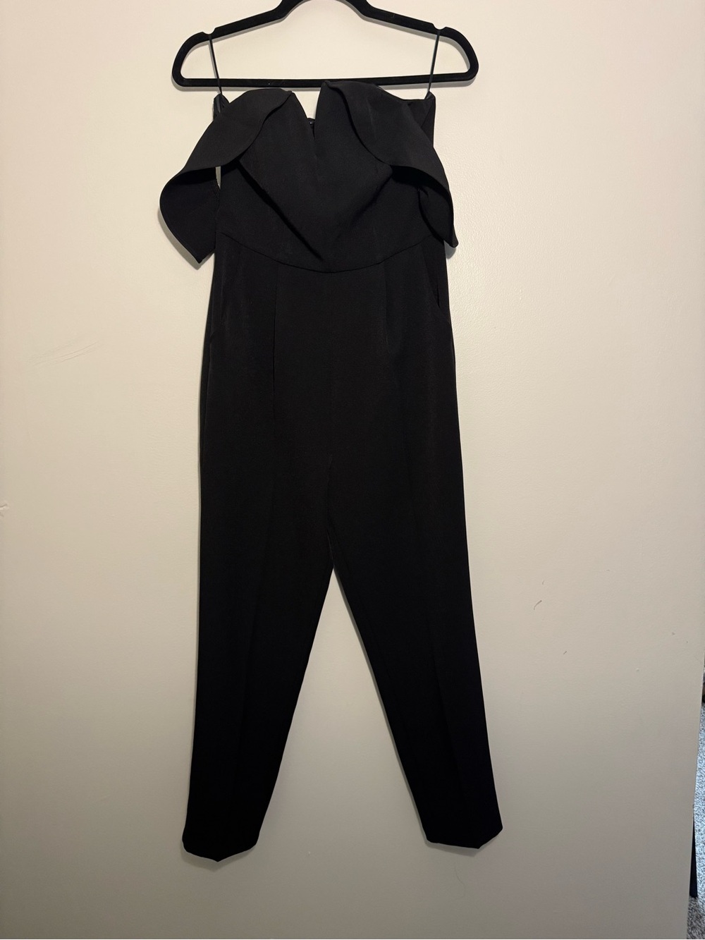 Express Black Off-Shoulder Ruffle Jumpsuit Size 6